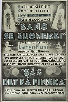 Sano Se Suomeksi (1931) afişi