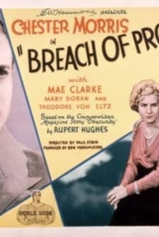 Breach Of Promise (1932) afişi