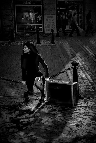 Girl With A Suitcase Fotoğrafı