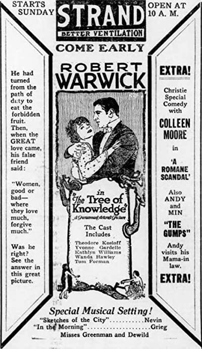 The Tree Of Knowledge (1920) afişi