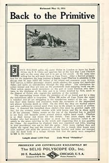 Back To The Primitive (1911) afişi