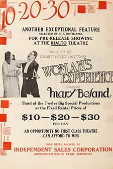 A Woman's Experience (1918) afişi