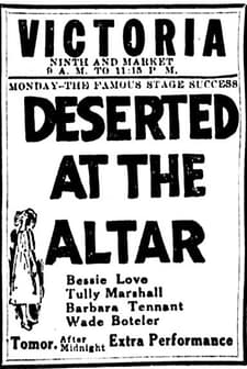 Deserted At The Altar (1922) afişi