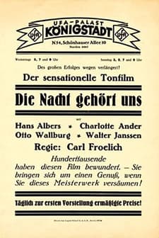 Die Nacht Gehört Uns (1929) afişi